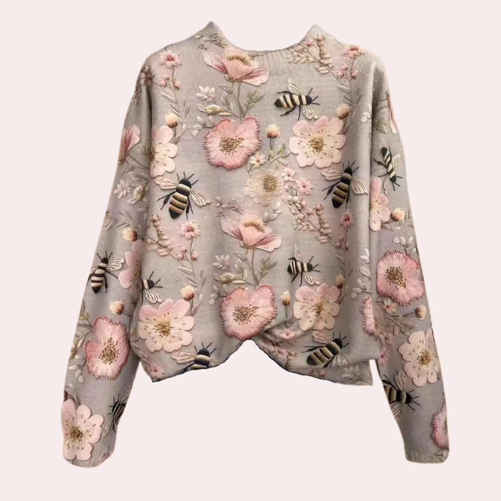 Pull d'automne pour femme à motif floral 2