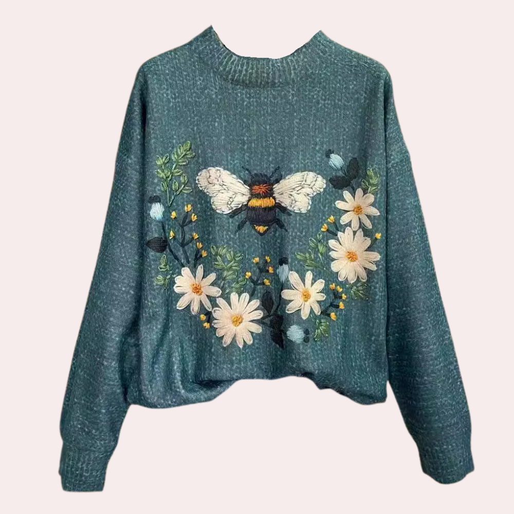 Pull d'automne pour femme à motif floral 3