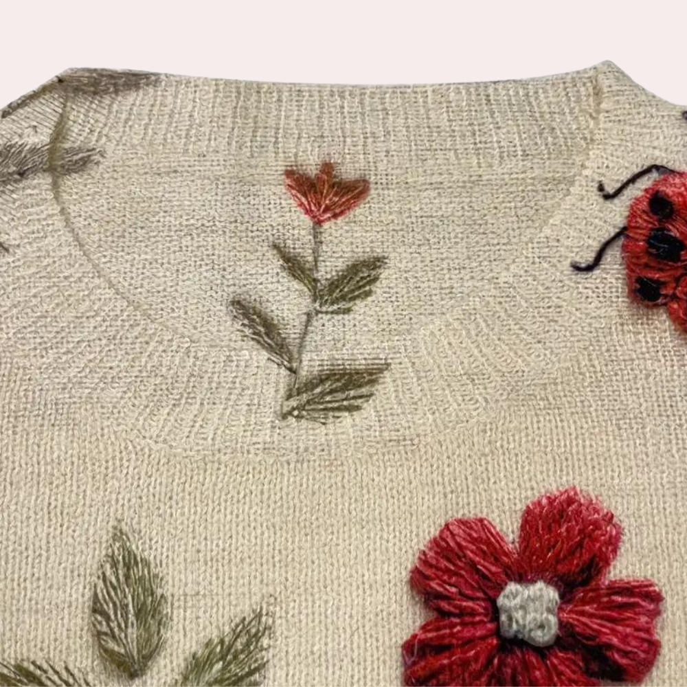 Pull d'automne pour femme à motif floral 5