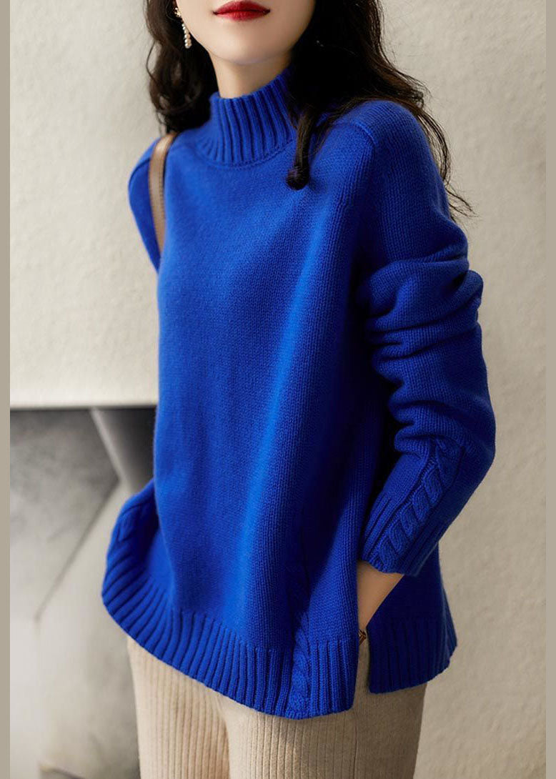 Pull en Laine Femme Vintage Ouvert sur le Côté à Manches Longues 3