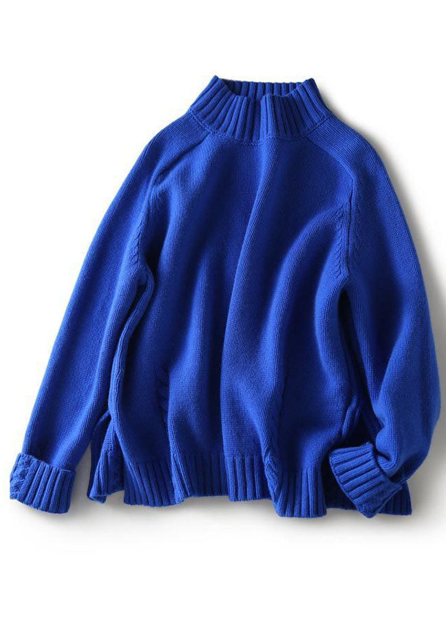 Pull en Laine Femme Vintage Ouvert sur le Côté à Manches Longues 4