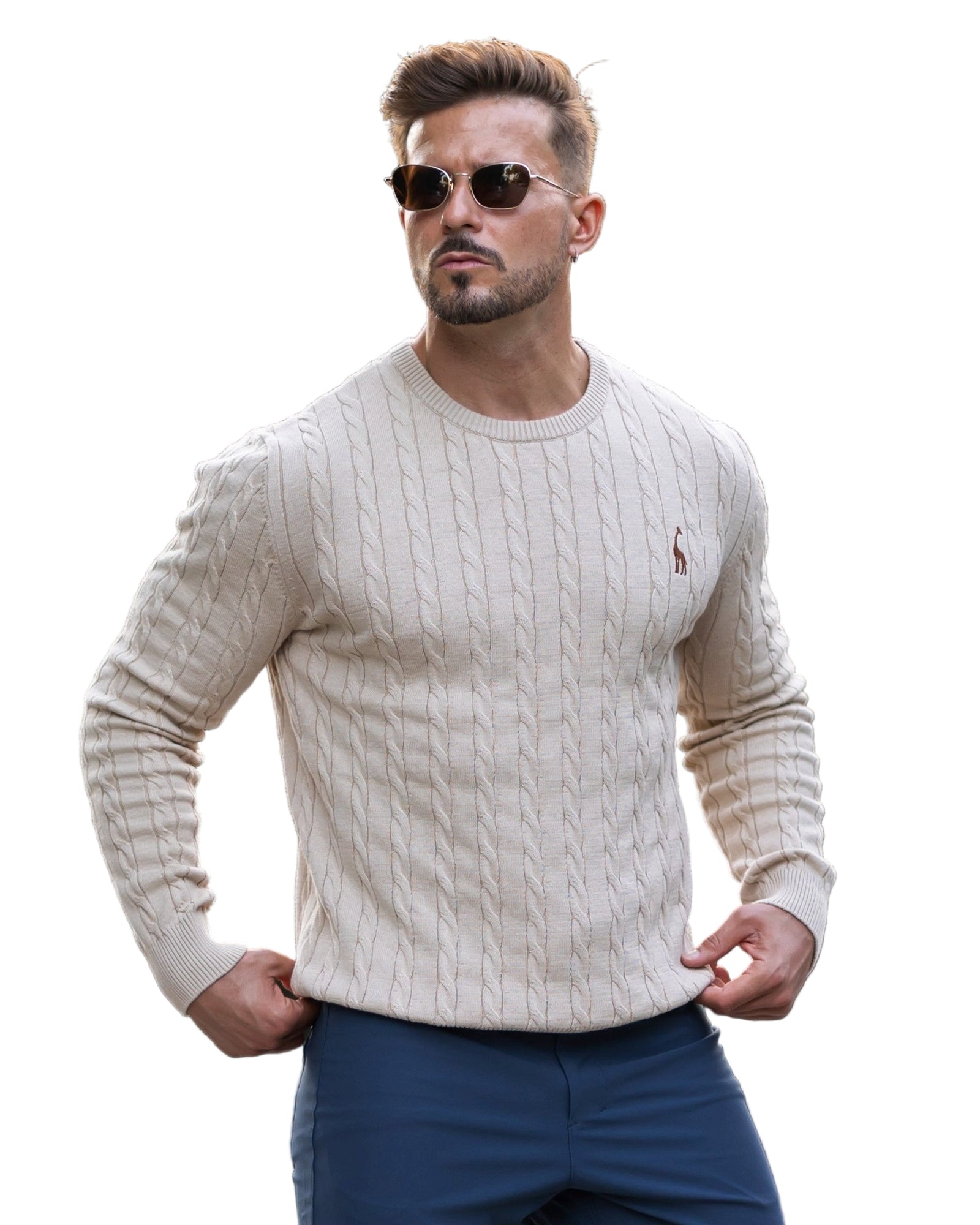 Pull en Maille Torsadée pour Homme Automne 0