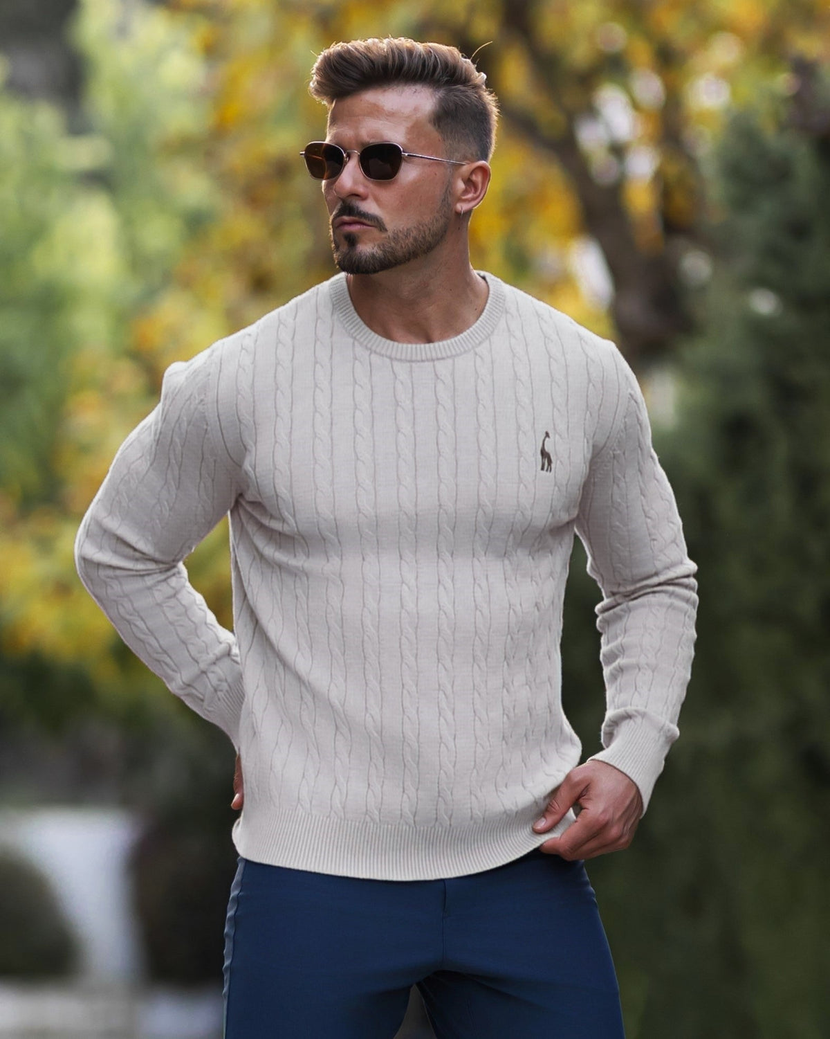 Pull en Maille Torsadée pour Homme Automne 12