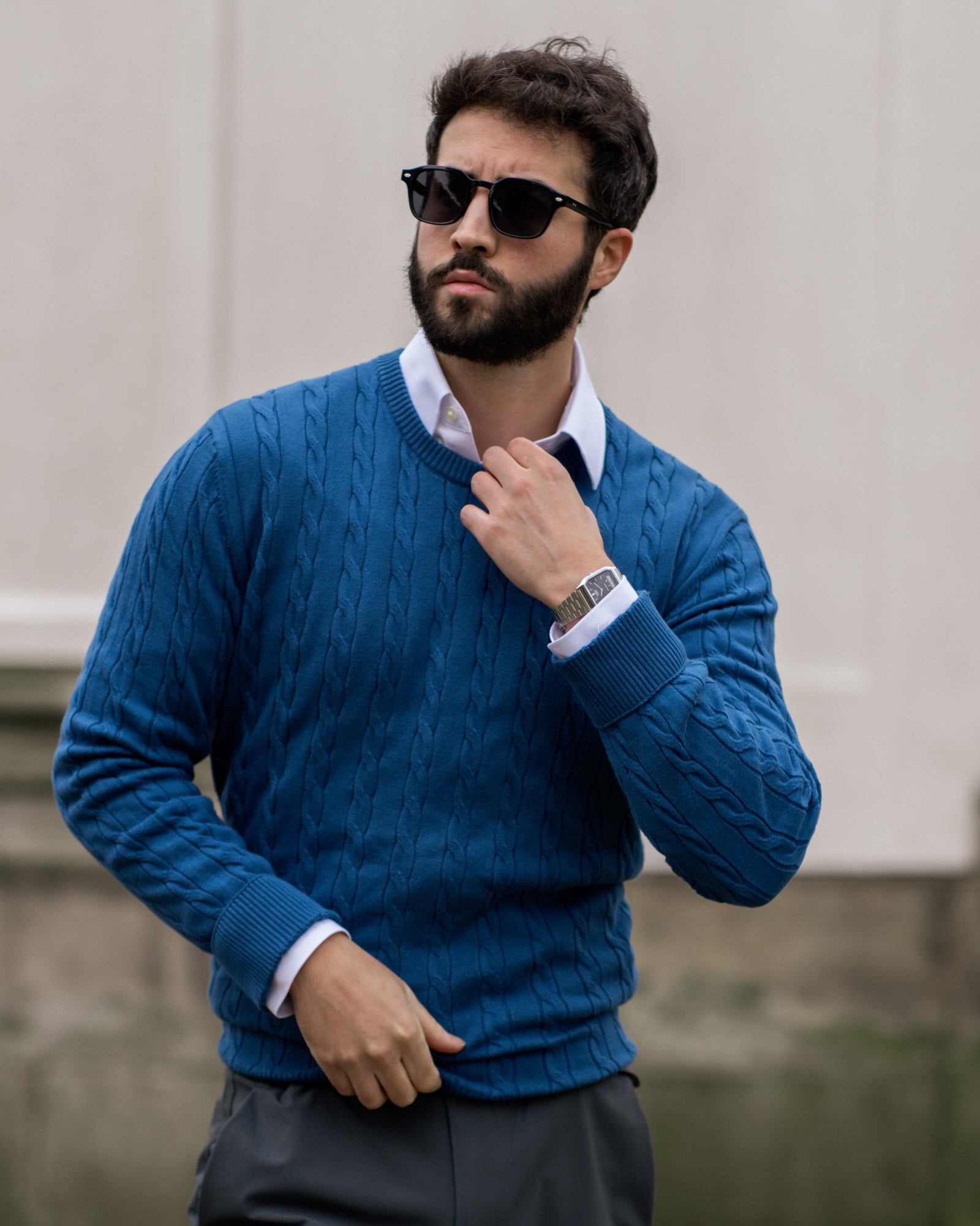 Pull en Maille Torsadée pour Homme Automne 6