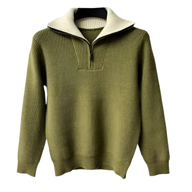 Pull en Tricot à Quart de Zip pour Hommes Chic 5