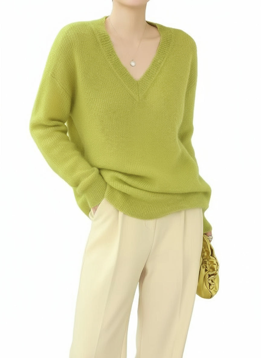 Pull en V pour Femme Automne Fluorescent 1