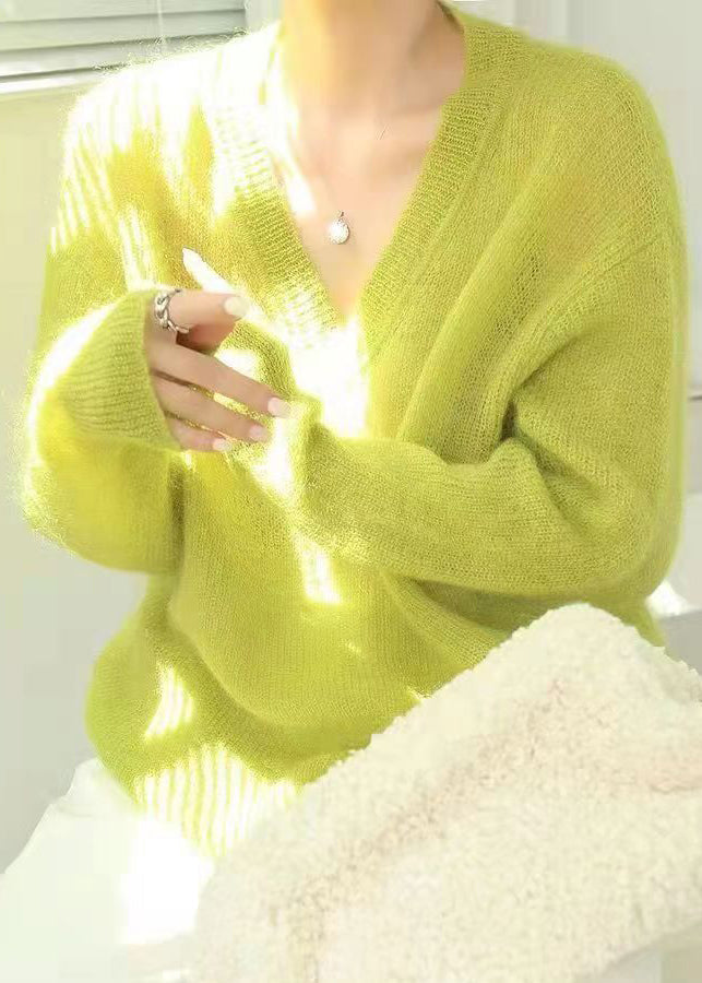 Pull en V pour Femme Automne Fluorescent 2