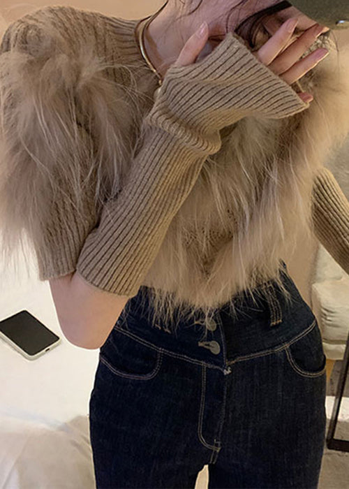 Pull en tricot patchwork d'hiver pour femme 2