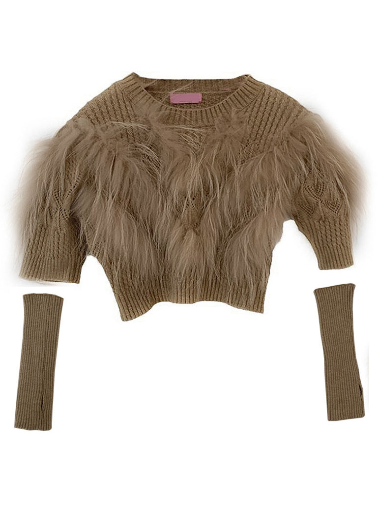 Pull en tricot patchwork d'hiver pour femme 4