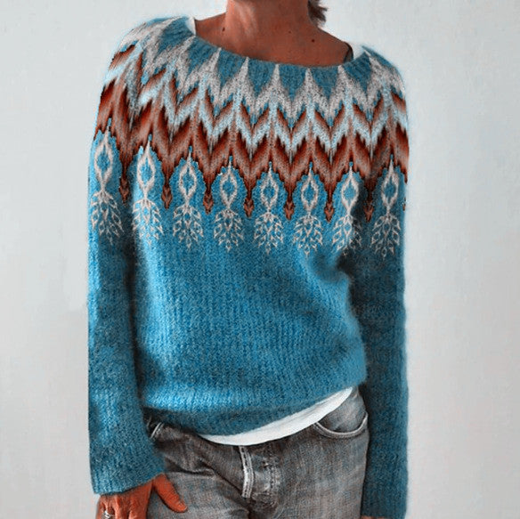 Pull pour Femme à Col Rond Confortable 1