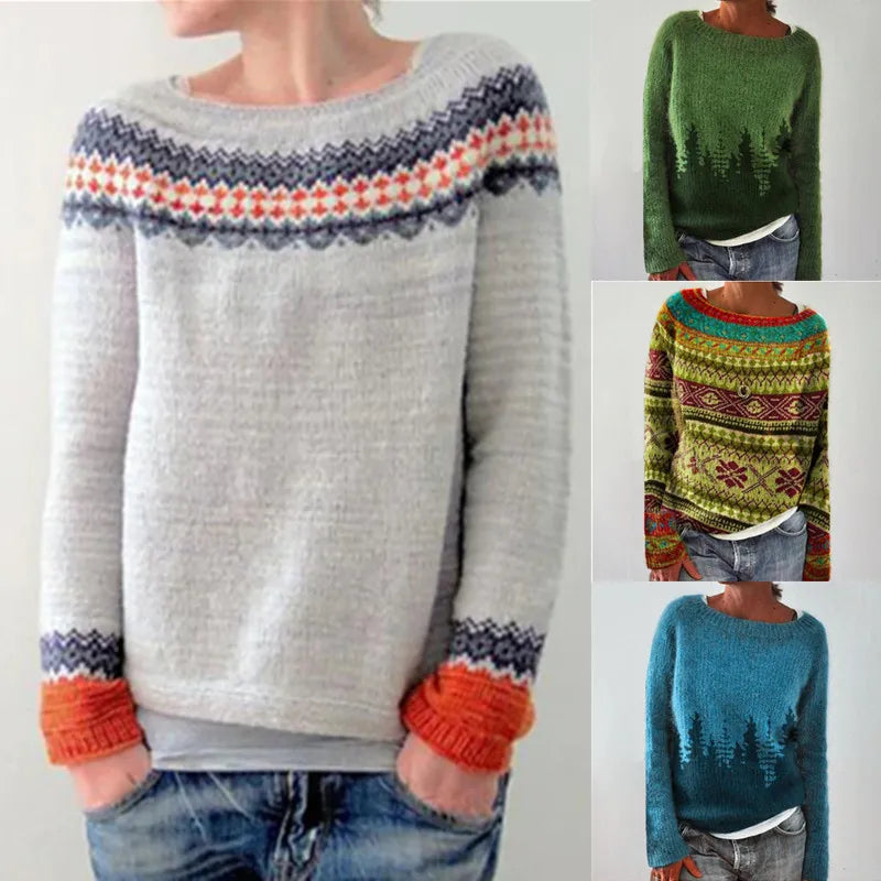 Pull pour Femme à Col Rond Confortable 3