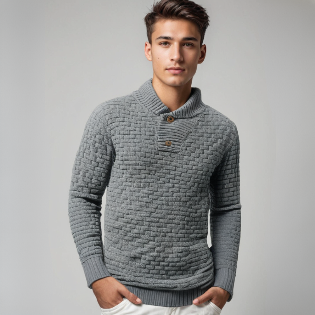Pull pour Hommes Tricoté Élégant en Coton et Acrylique