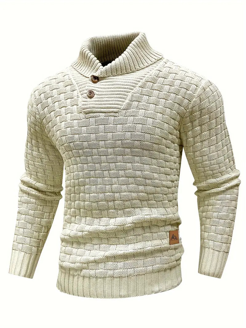 Pull pour Hommes Tricoté Élégant en Coton et Acrylique