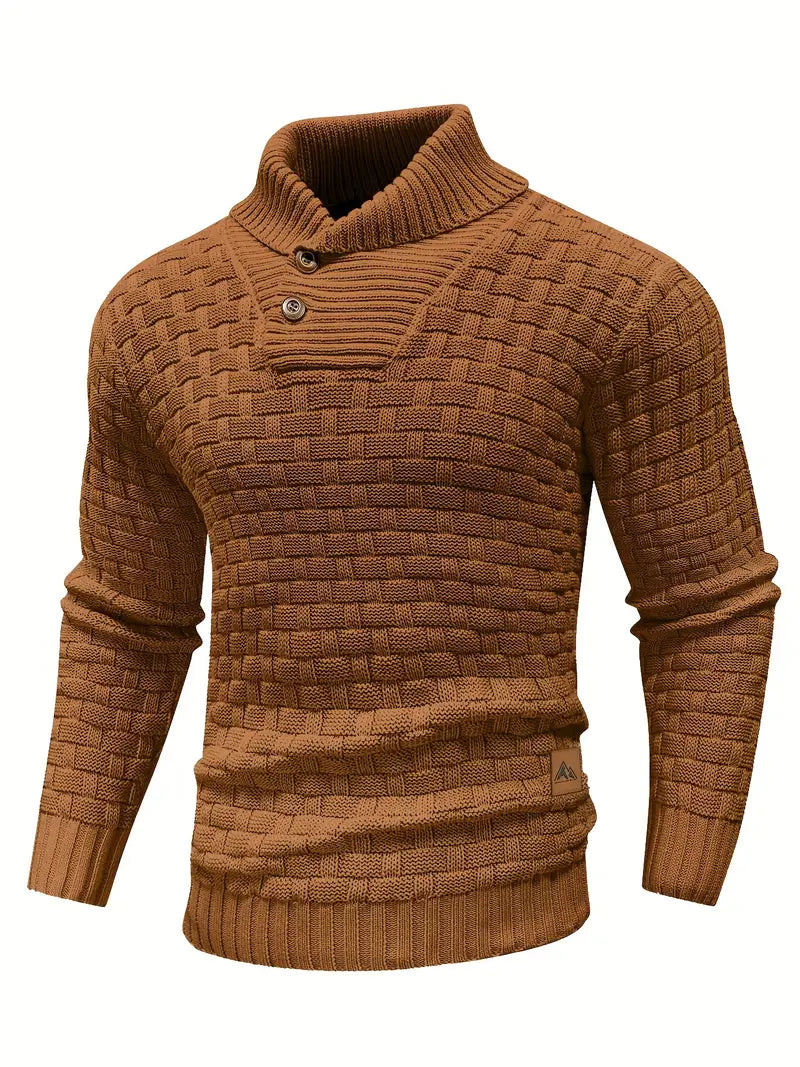 Pull pour Hommes Tricoté Élégant en Coton et Acrylique