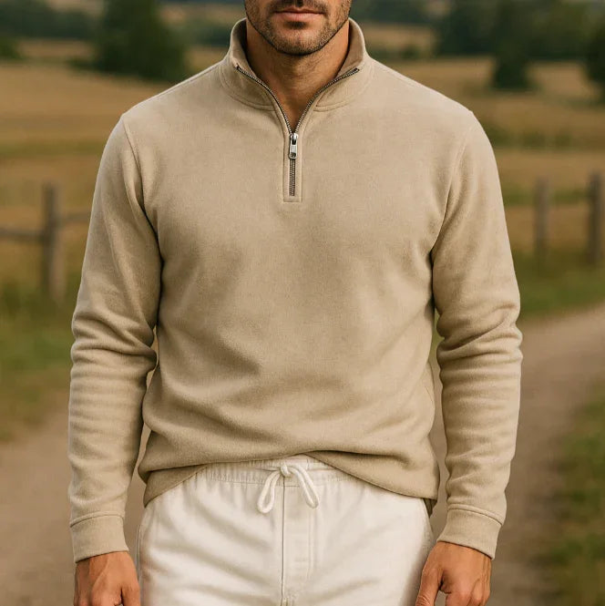 Pull pour hommes à quart de zip décontracté 8