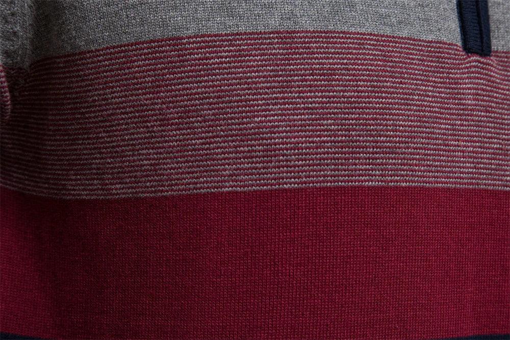 Pull pour hommes à quart de zip et design rayé 7