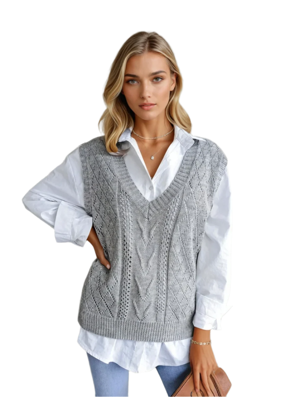 Pull sans manches en tricot élégant pour femmes 0
