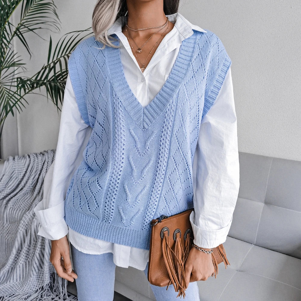 Pull sans manches en tricot élégant pour femmes 6