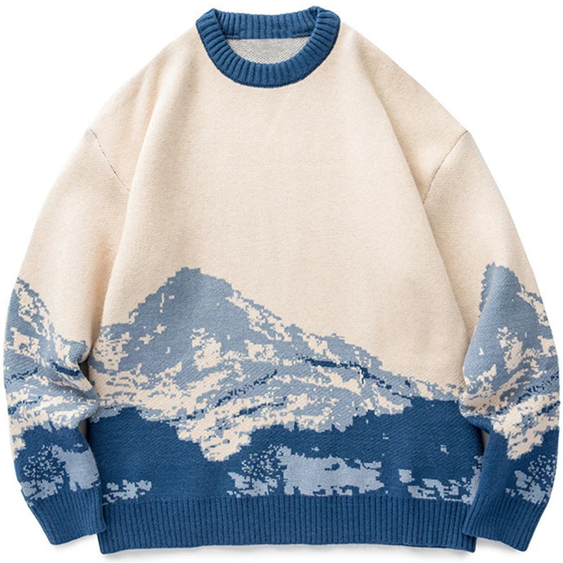 Pull surdimensionné pour femmes style montagne 0