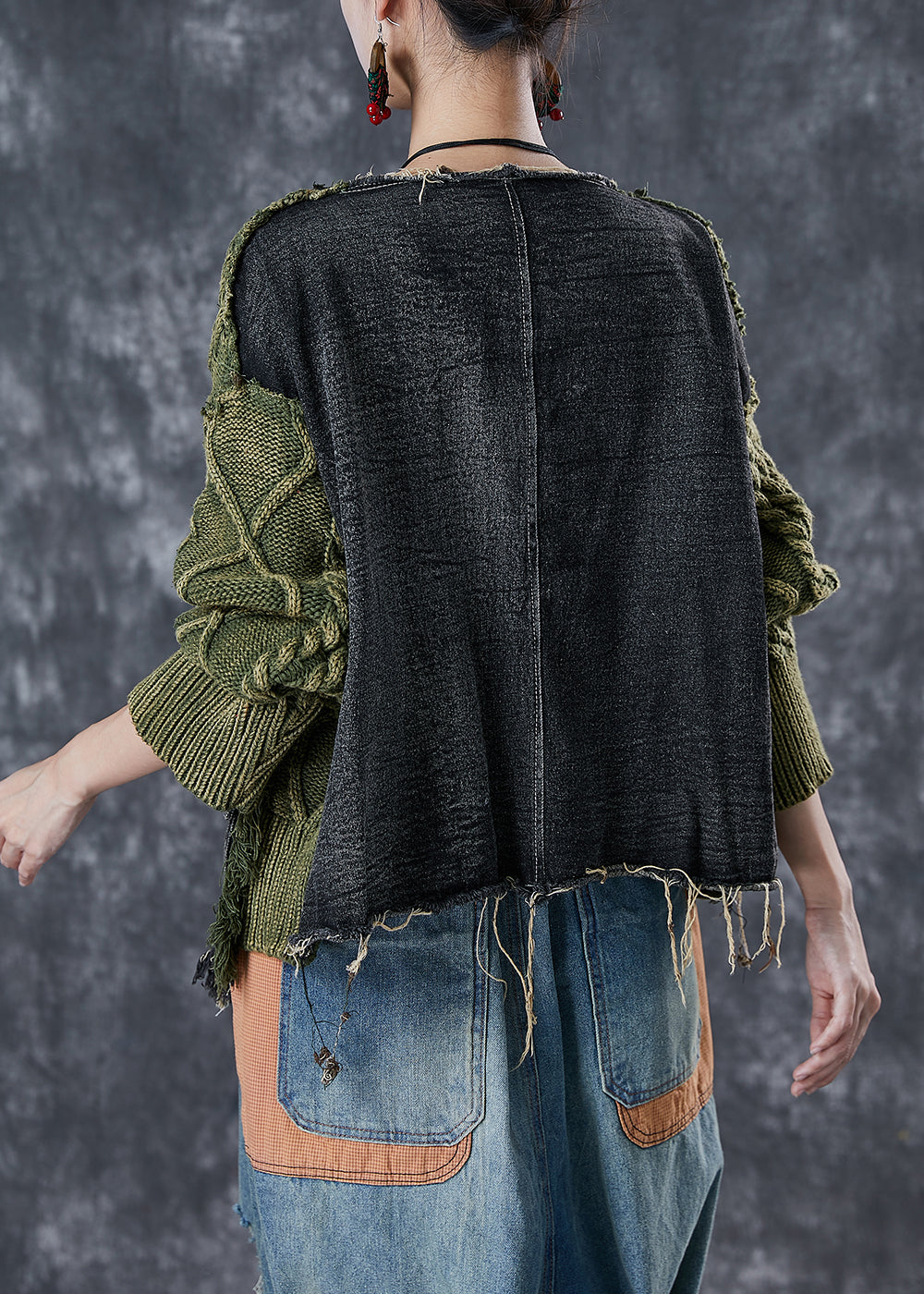 Pulls Femme en Tricot Patchwork Asymétrique 3
