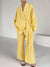 Pyjama Femme Décontracté Tissu Léger Blouse à Nouer et Pantalon Fluide 4