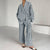 Pyjama Femme Décontracté Tissu Léger Blouse à Nouer et Pantalon Fluide 8