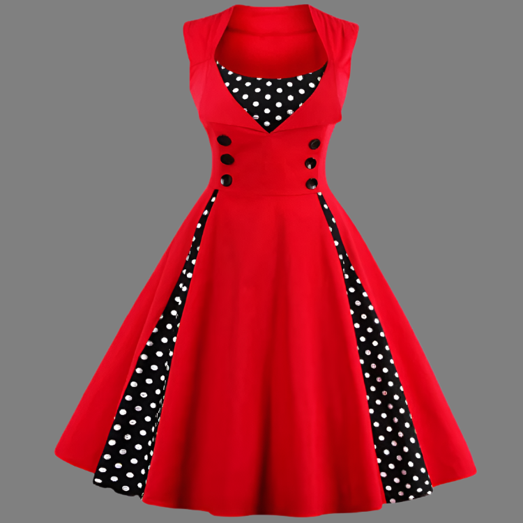 Robe Femme Vintage Ajustement Rétro Polyester 2