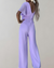 Combinaison Dames Col en V Jambes Larges Polyester-3