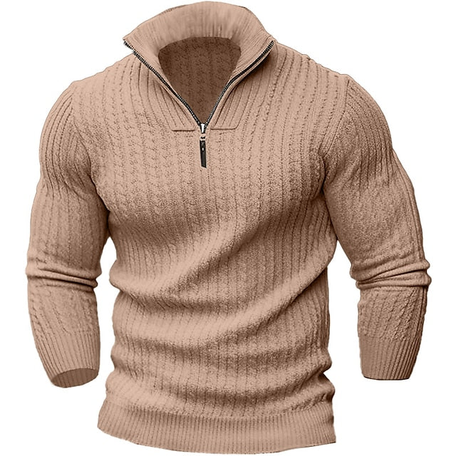 Variant image for Pull Zippé pour Hommes Élégant en Tissu Doux-7