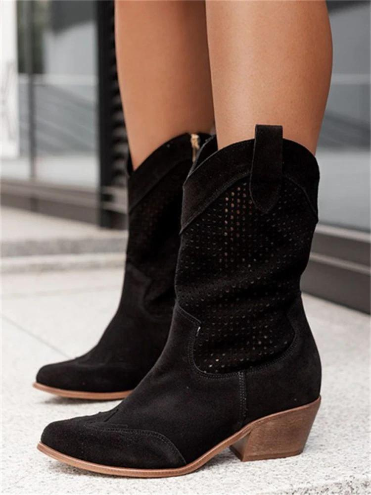 Bottes Femme Cowboy Élégantes Cuir Synthétique 5