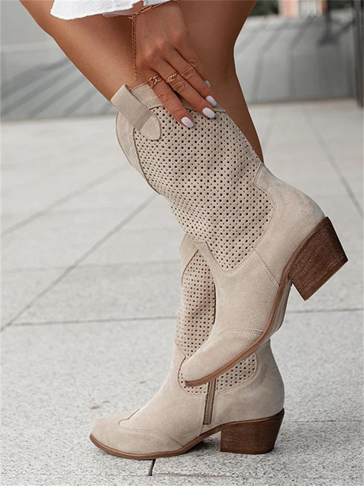 Bottes Femme Cowboy Élégantes Cuir Synthétique 6