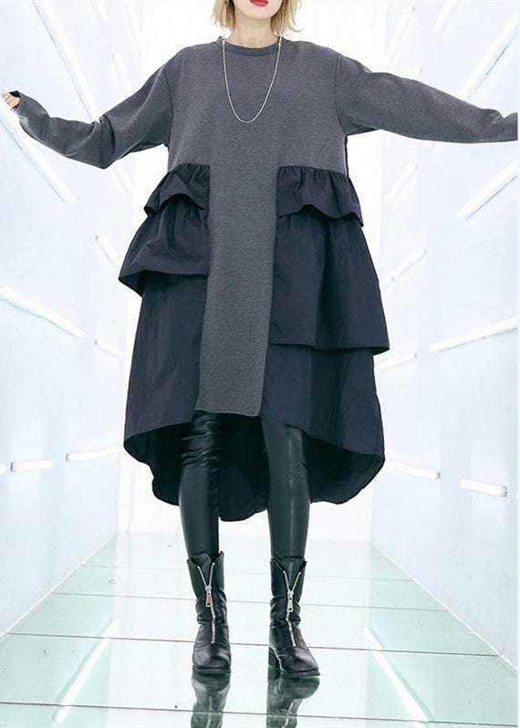 Robe Baggy Grise à Manches Longues pour Femmes 1
