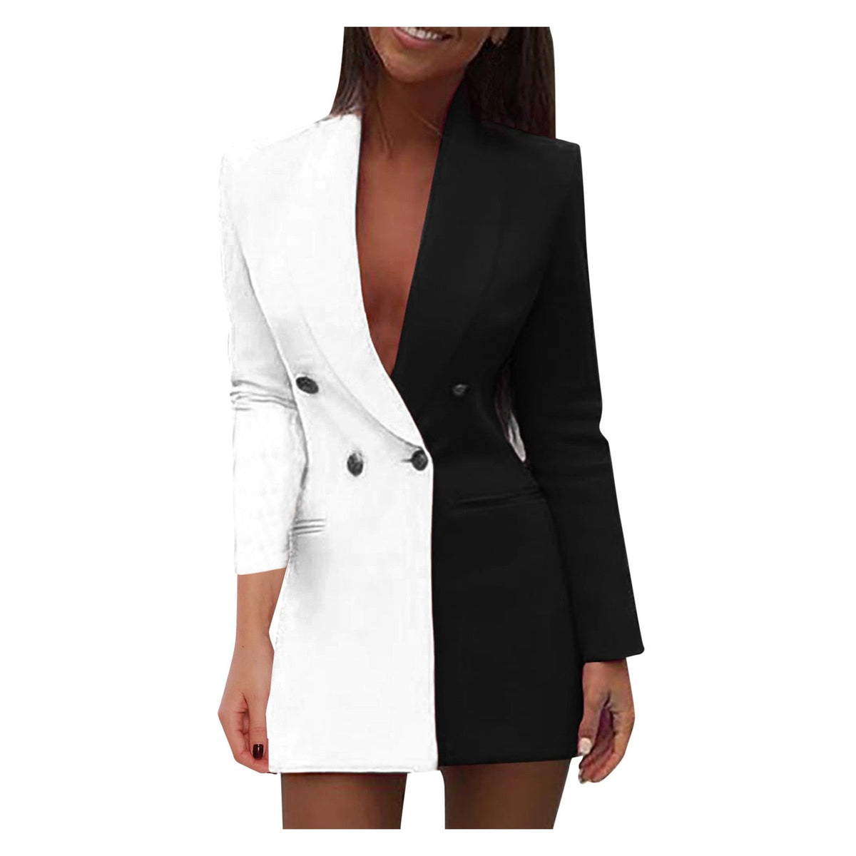 Robe Blazer Femme Bicolore Chic 2
