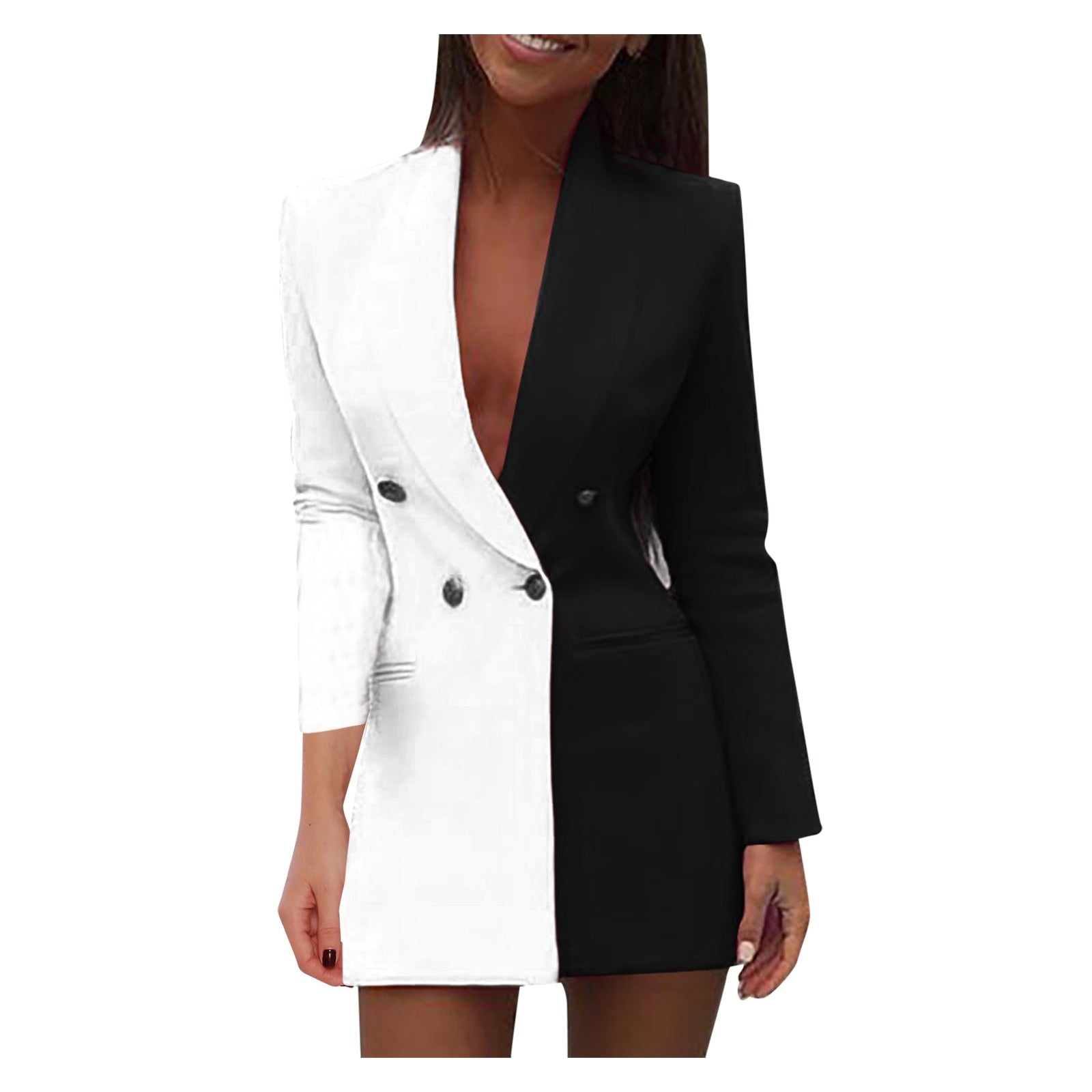 Robe Blazer Femme Bicolore Chic 2