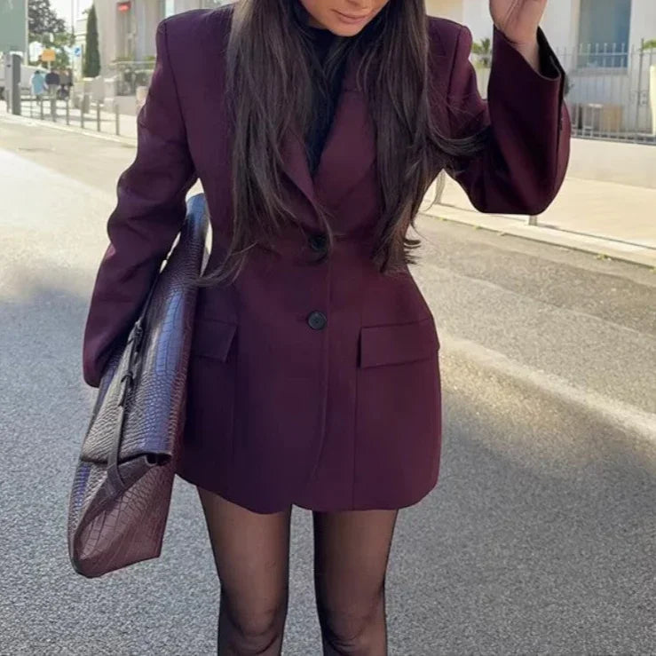 Robe Blazer Longue Femme Chic Moderne 1