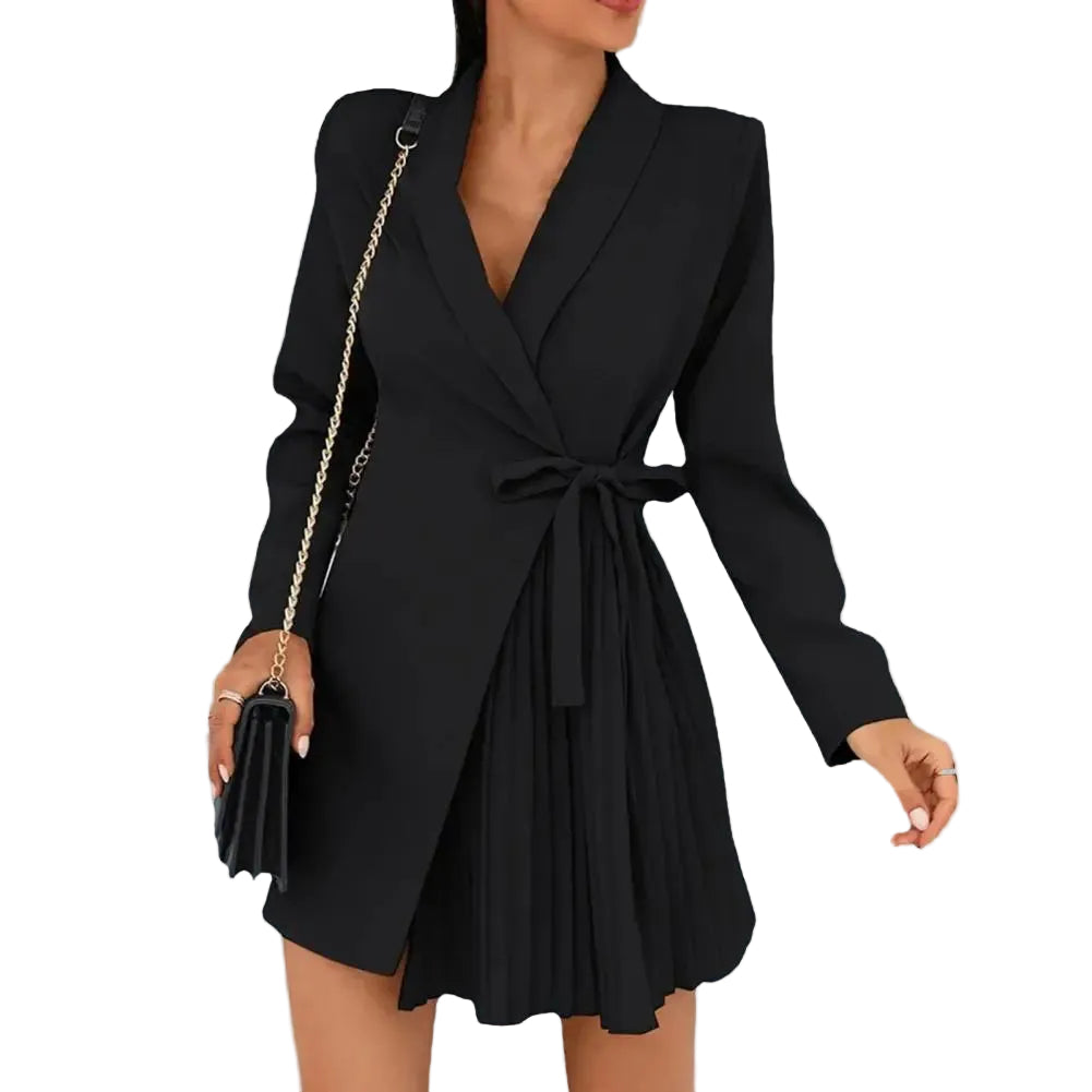 Robe Blazer Unicolore Femme Chic 0