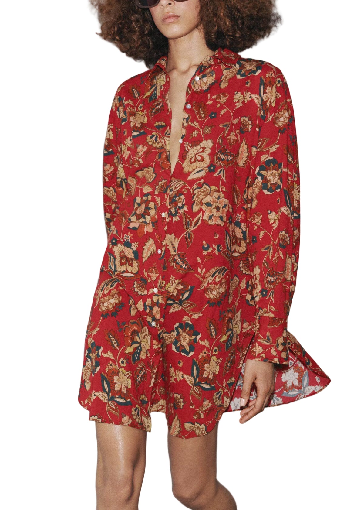 Robe Chemise Femme Col Peter Pan Manches Longues Imprimée 0