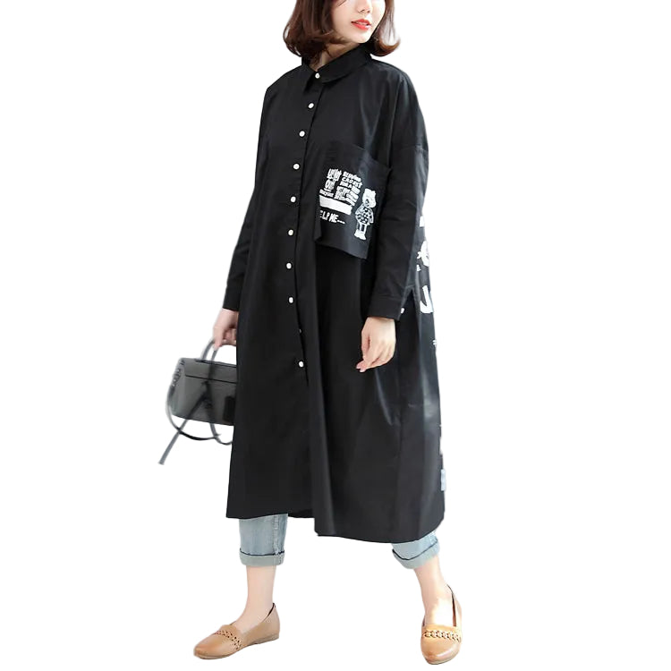Robe Chemise Oversize Imprimé Animal Femme Automne 0