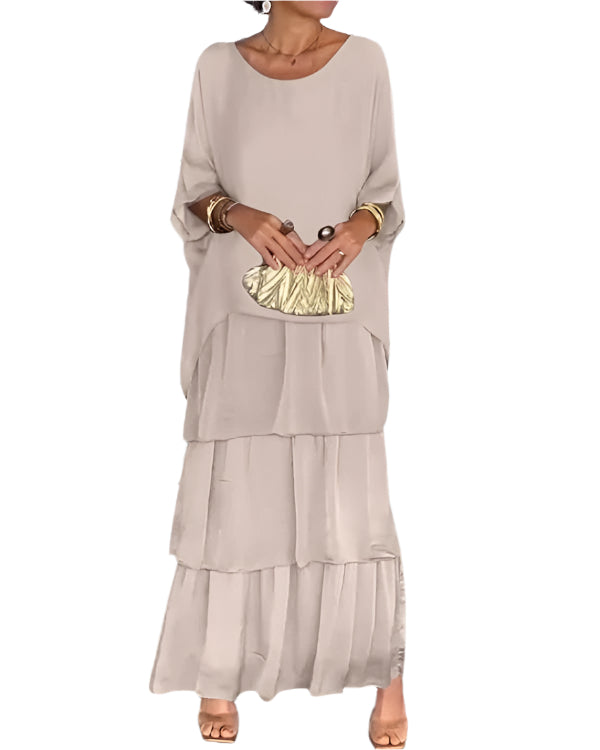 Robe Chiffon Femme à Plusieurs Couches Élégante 0