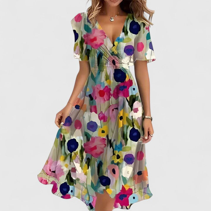 Robe Courte Femme à Motif Floral 2