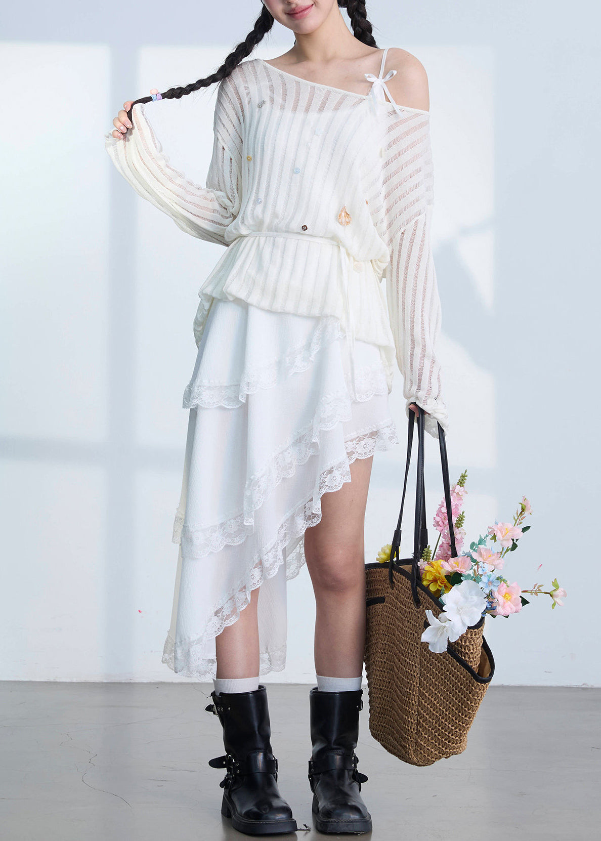 Robe D'Été Femme Asymétrique à Bretelles Fines Chic 1