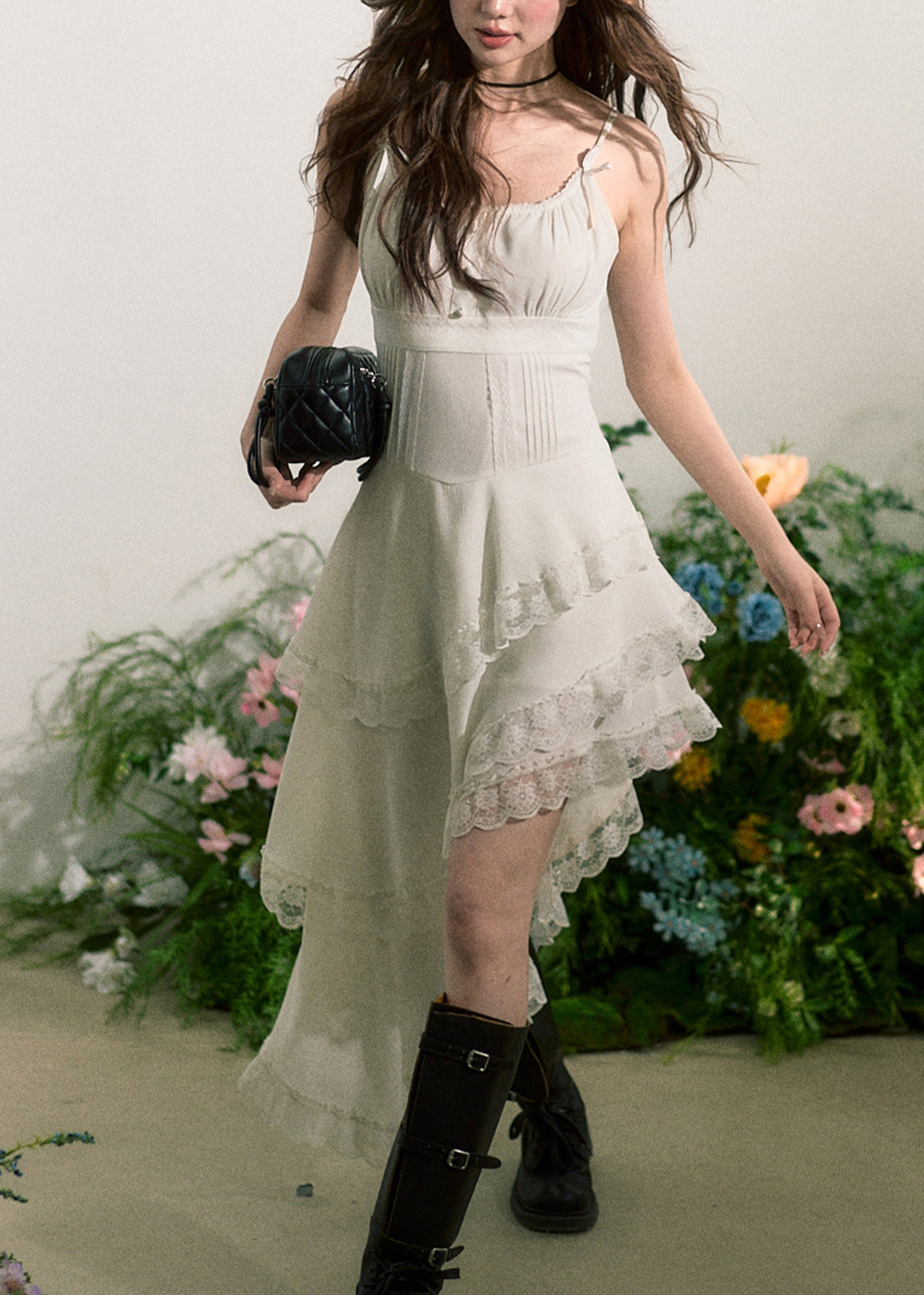 Robe D'Été Femme Asymétrique à Bretelles Fines Chic 2