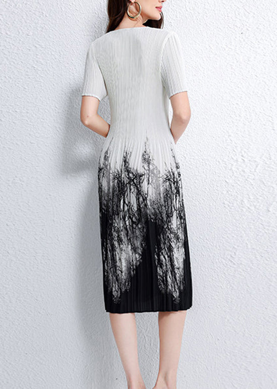 Robe D'Été Femme Effet Froissé Col Rond Chic 3