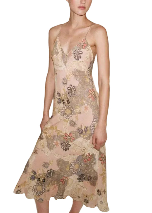 Robe D'Été Femme Imprimée À Bretelles Fines Col En V Chic 0