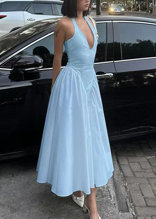Robe D'été Femme Col En V À Ourlet Large Chic 2