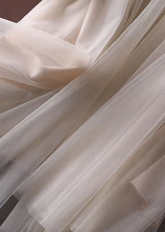 Robe D'été à Bretelles en Denim avec Panneaux en Tulle pour Femmes 4