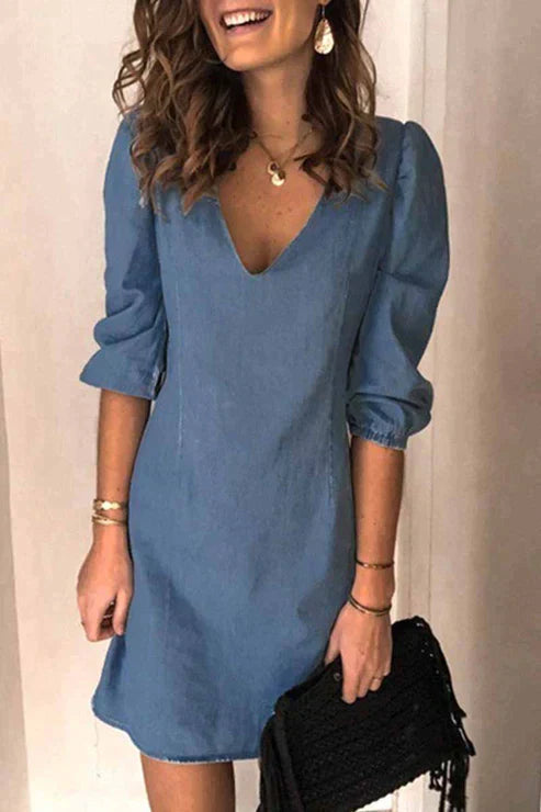 Robe Décontractée Col en V Ample 1