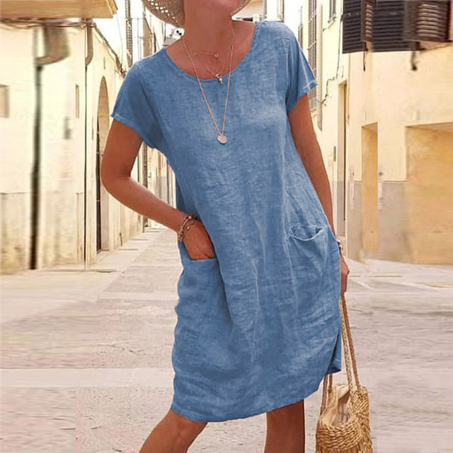 Robe Décontractée Femme en Tissu Léger 1