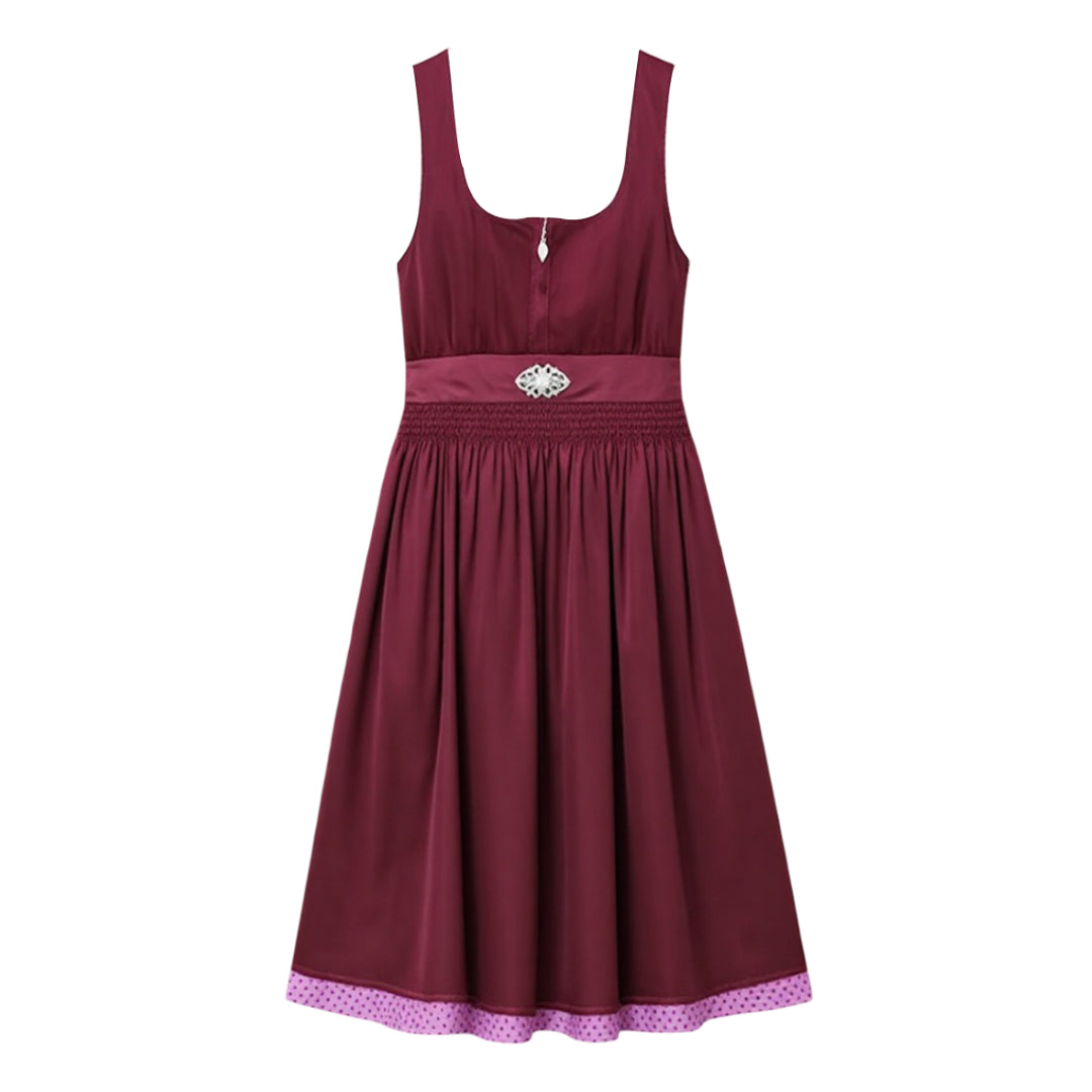Robe Dirndl Femme Lila avec Schürze en Tissu Doux 3