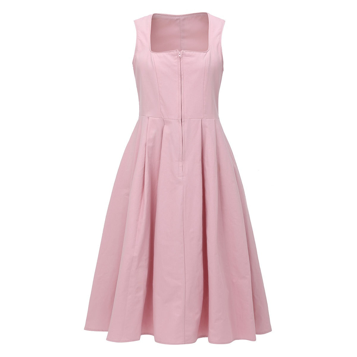 Robe Dirndl Femme Vintage en Polyester Rose 3